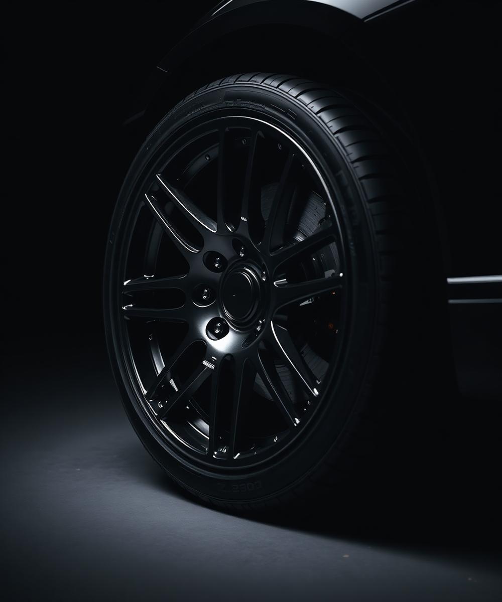 Custom black alloy wheel installed at Discount Tire and Auto Repair LLC